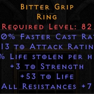 Bitter Grip - 10 FCR 3 Strength 53 Life 7 All Resist