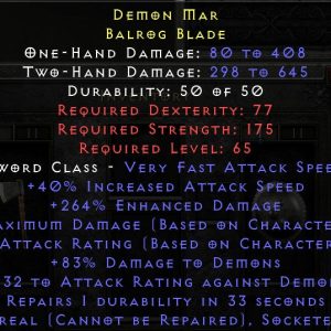 Demon Mar - 264% ed 40 IAS fools mod ethereal repair