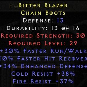 30 Run Walk 10 FHR 38 Cold Resist 37 Fire Resist - Boots - Ladder