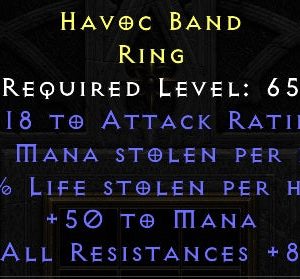 Dual Leech 115 Attack Rating 50 Mana 8 All Resist -Ring- Ladder