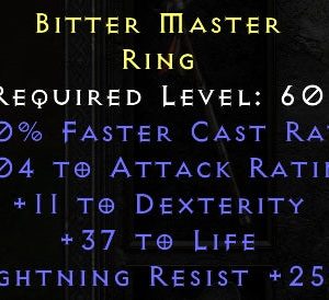 Bitter Master - 10 FCR 11 Dex 37 Life 25 LR - Non Ladder