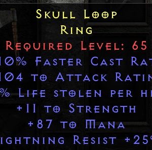 Skull Coil- 10 FCR 104 AR 7% LL 11 Str 87 mana 25 LR - Non Ladder