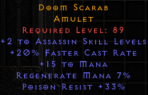 Doom Scarab - 2/20 Assassin Amulet with PR