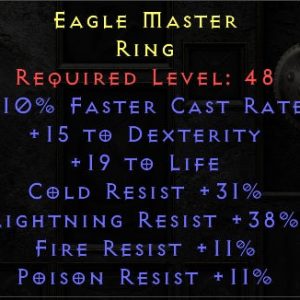 Eagle Master - 10 FCR 15 Dex 19 Life 31 CR 38 LR 11 All Resist
