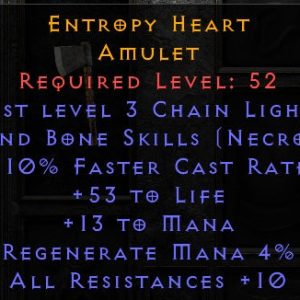 Entropy Heart - 2 Pnb 10 FCR 53 Life 10 All Resist - Non Ladder