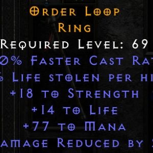 Order Loop - 10 FCR 18 Strength 14 Life 77 Mana 2 DR - Non Ladder