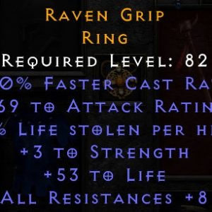 Raven Grip - 10 FCR 3 Str 53 Life 8 All Resist