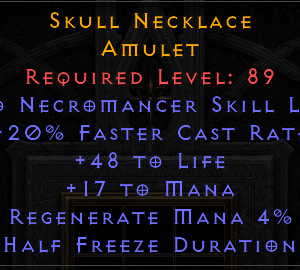 Skull Necklace - 2 Necro 20 FCR 48 Life - Non Ladder