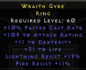 Wraith Gyre - 10 FCR 109 AR 11 Dex 31 Life 19 LR 11 FR - Non Ladder