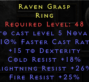Raven Grasp - 10 FCR 15 Dexterity Tri Resist - Non Ladder